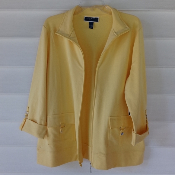 Karen Scott D-Ring Zipper Jacket Sz L - Picture 6 of 8